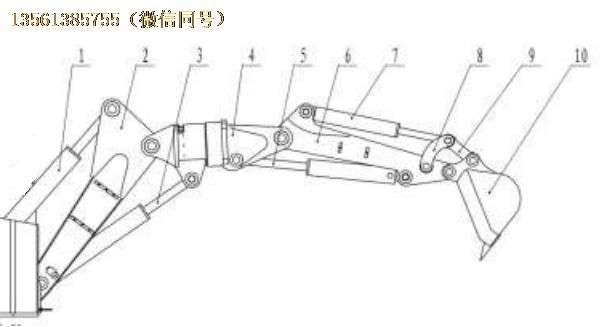 旋轉臂挖掘機工作裝置